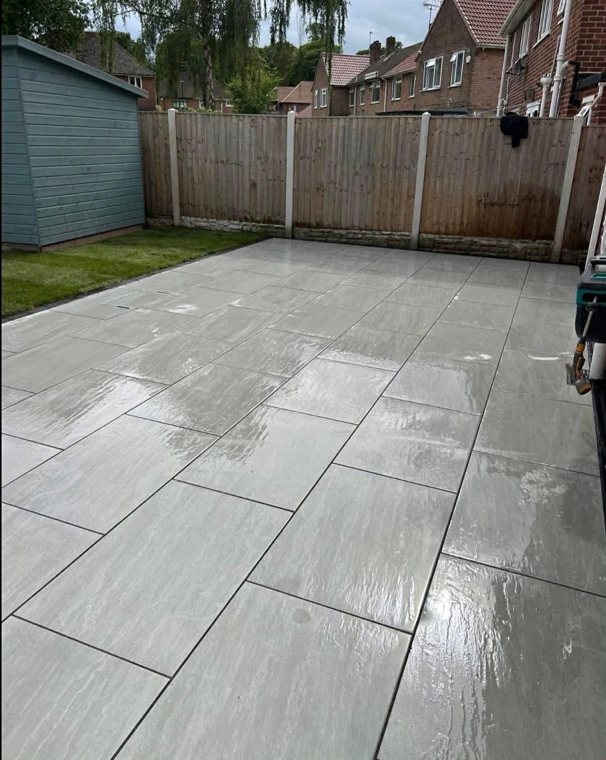 Indian sandstone patio laid by HC Landscaping Services, Rotherham