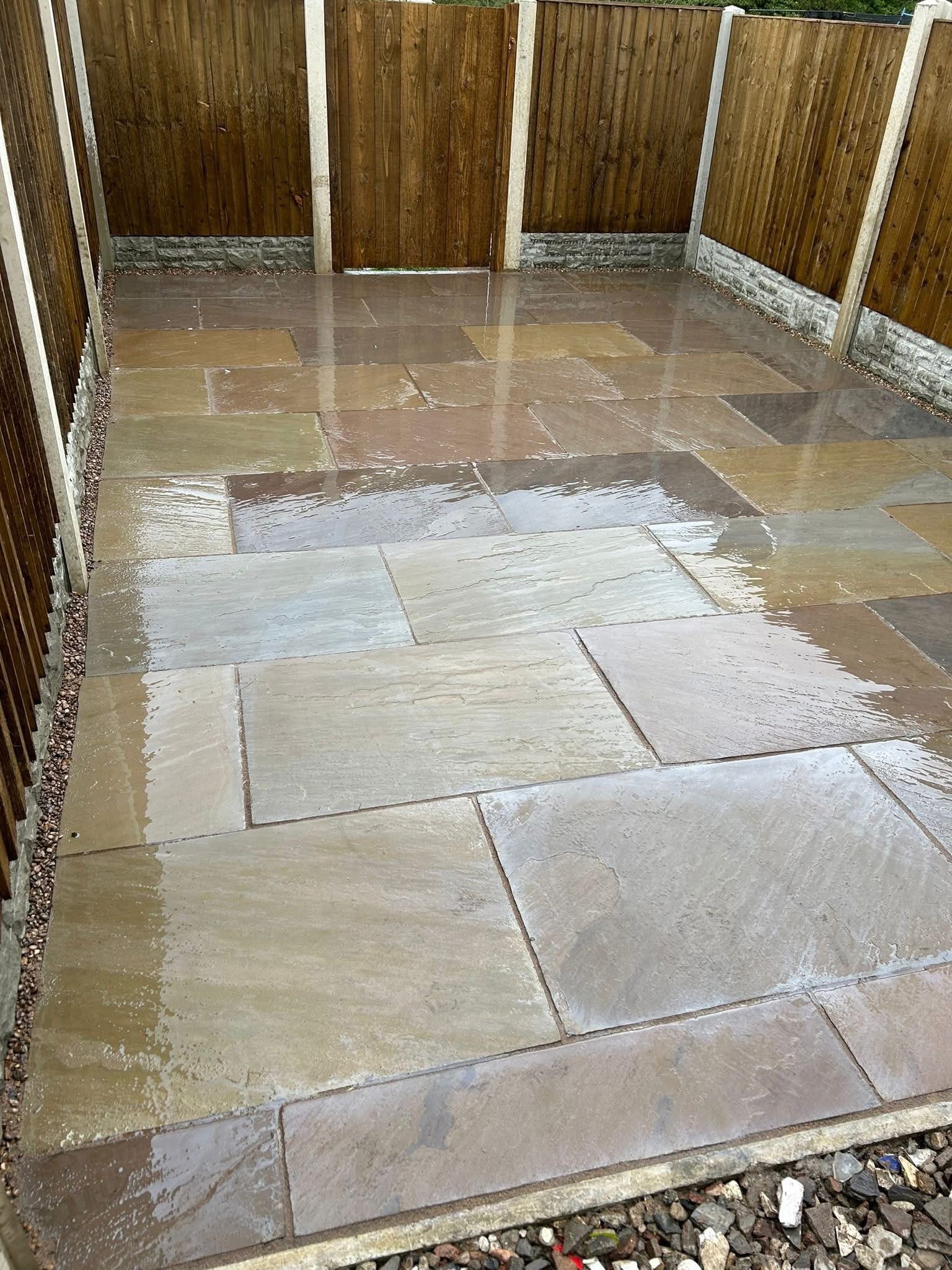 Patio jet washed and cleaned by HC Landscaping Services, Rotherham
